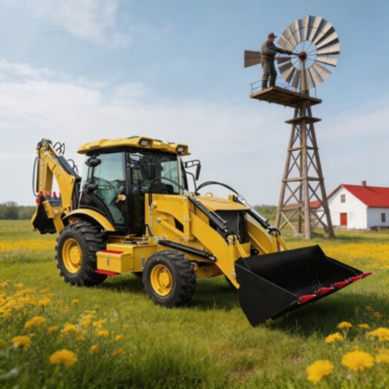 Навесной экскаватор-погрузчик  – обзор и цена Tractor Backhoe